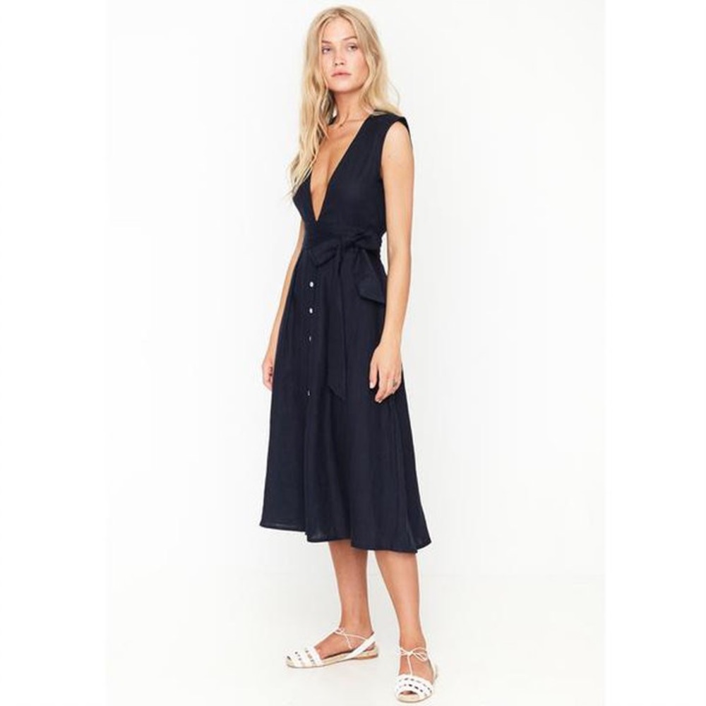 Faithfull Le Roch midi dress in stripe